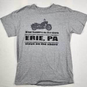 Erie PA Motorcycle Shirt Grey Large